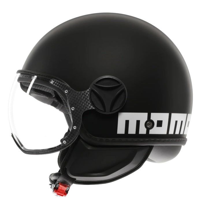 Casco Momo Design jet FGTR CLASSIC E2206 Black-White