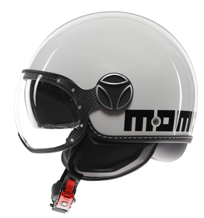 Casco Momo Design jet FGTR EVO Mono E2206 Bianco Quarzo Lucido-Nero