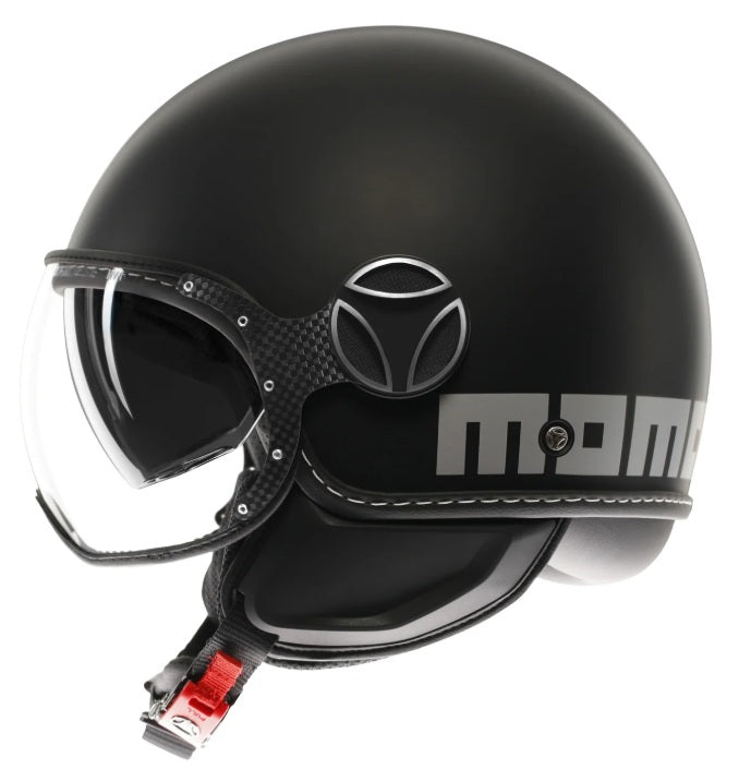 Casco Momo Design jet FGTR EVO Mono E2206 Nero Opaco-Silver
