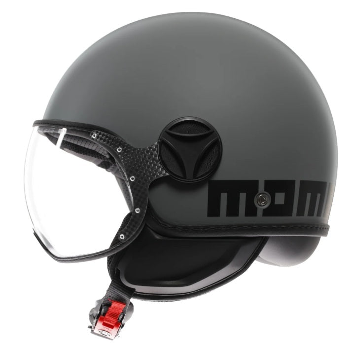 Casco Momo Design jet FGTR CLASSIC E2206 Grigio Opaco-Nero