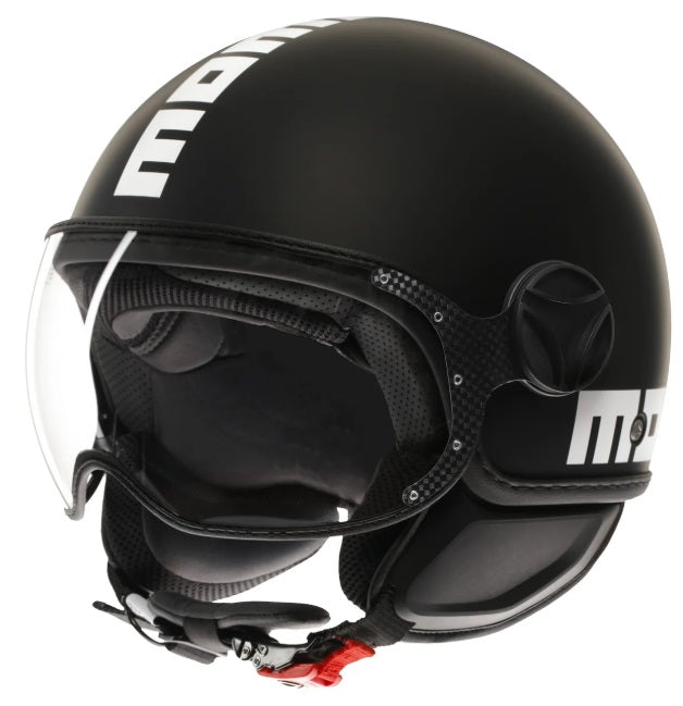 Casco Momo Design jet FGTR CLASSIC E2206 Black-White