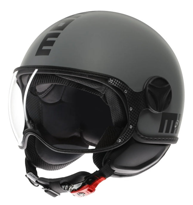 Casco Momo Design jet FGTR CLASSIC E2206 Grigio Opaco-Nero