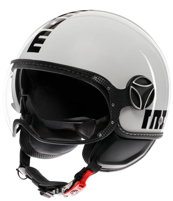 Casco Momo Design jet FGTR EVO Mono E2206 Bianco Quarzo Lucido-Nero
