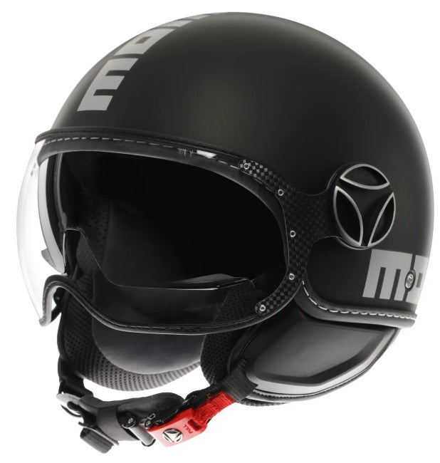 Casco Momo Design jet FGTR EVO Mono E2206 Nero Opaco-Silver