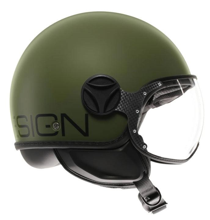 Casco Momo Design jet FGTR CLASSIC E2206 Verde Militare Opaco-Nero