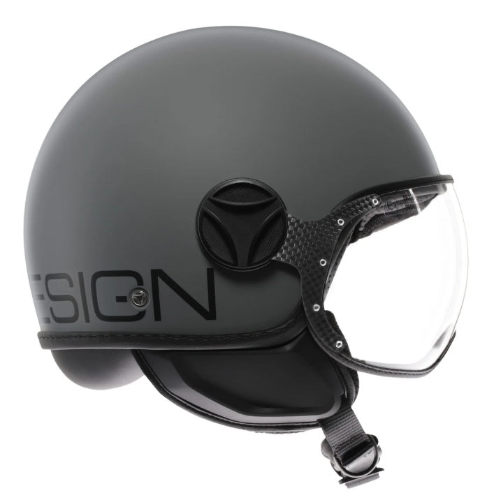 Casco Momo Design jet FGTR CLASSIC E2206 Grigio Opaco-Nero
