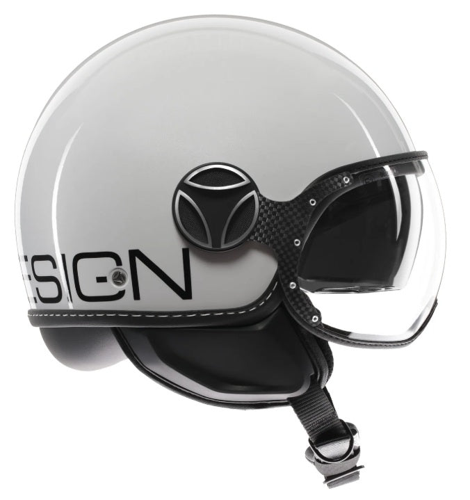 Casco Momo Design jet FGTR EVO Mono E2206 Bianco Quarzo Lucido-Nero