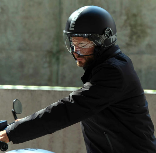 Casco Momo Design jet FGTR EVO Mono E2206 Nero Opaco-Silver