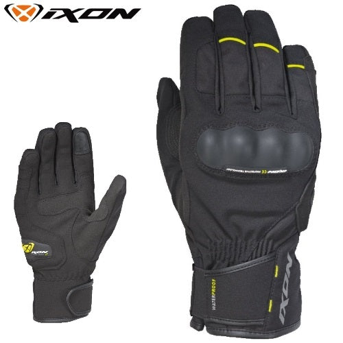 Guanti Moto da Uomo Invernali in Tessuto Ixon PRO RUSSEL CE Nero-Giallo Vivo (In Esaurimento)