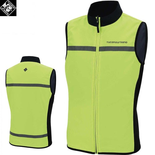 Giacche Bici Tucano Urbano b701NANO SWITCH GILET Blu Scuro Giallo Fluo