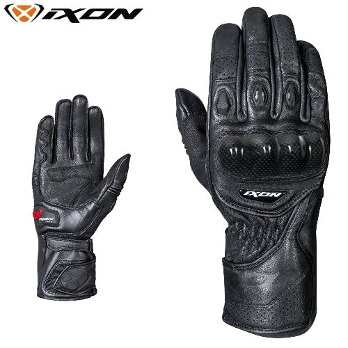 Guanti Moto In Pelle Sportivi Ixon RS CIRCUIT-R Nero (In Esaurimento)