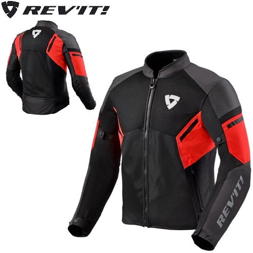 GIACCA REV'IT GT-R AIR 3 nero-neon rosso