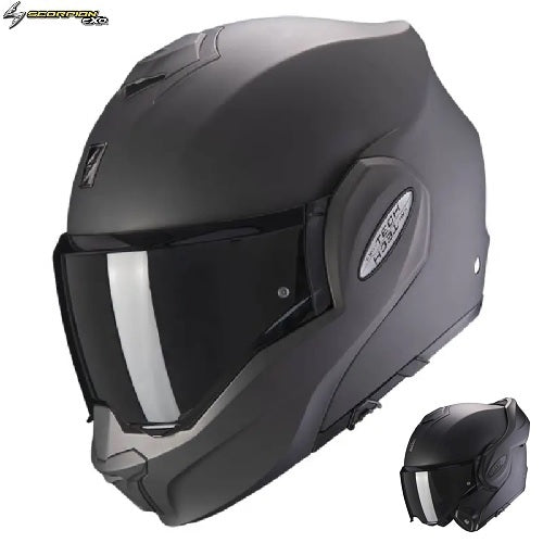 Casco Moto Modulare P/J Scorpion EXO-TECH EVO SOLID Antracite Opaco