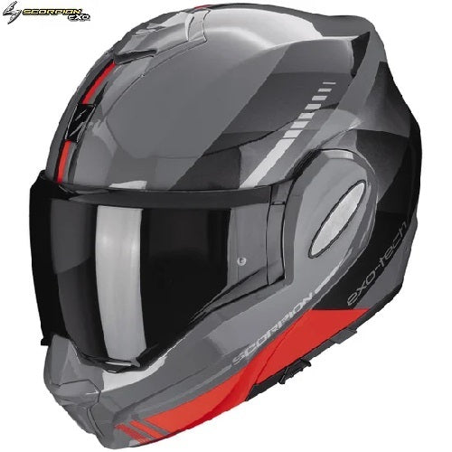 Casco Moto Modulare P/J Scorpion EXO-TECH EVO GENRE Grigio Nero Rosso (In Esaurimento)