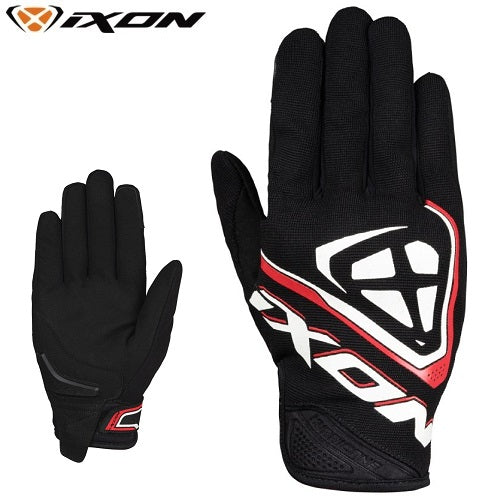 Guanti Moto Estivi Ixon HURRICANE Nero Bianco Rosso (In Esaurimento)