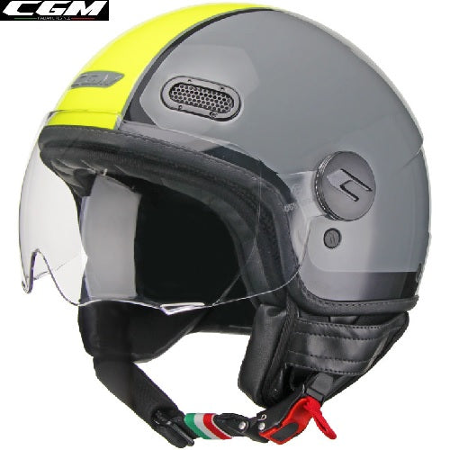 CASCO CGM GLOBO SPORT GRIGIO-GIALLO FLUO SAGOMATA