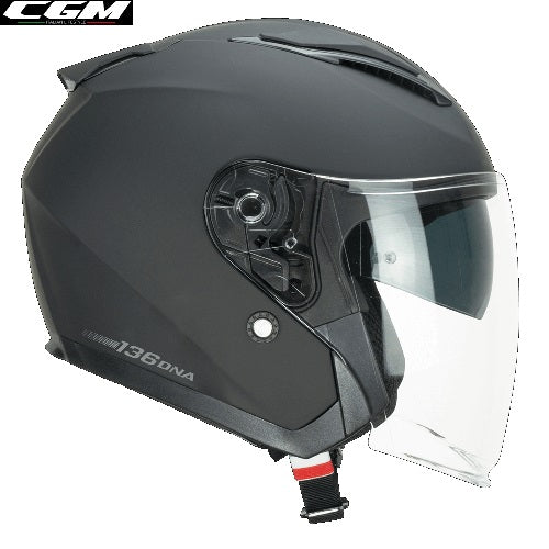 Casco Moto Jet CGM 136A DNA MONO Nero Opaco