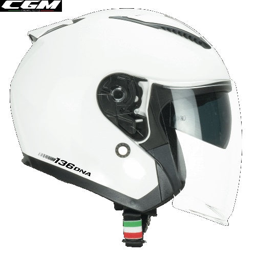 Casco Moto Jet CGM 136A DNA MONO Bianco Lucido