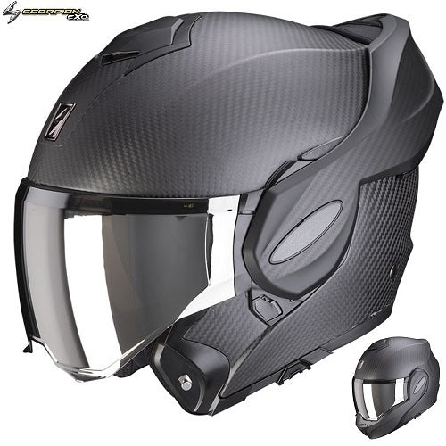 Casco Moto Modulare P/J Scorpion EXO-TECH EVO CARBON SOLID Nero Opaco