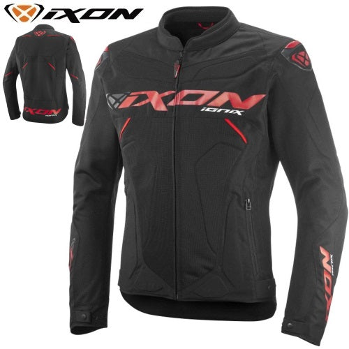 Giubbotto Moto Estivo Ixon IONIX Nero-Rosso