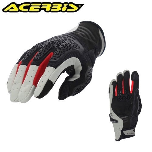 Guanti Moto da Strada Omologati in Tessuto ACERBIS CROSSOVER Grigio Chiaro