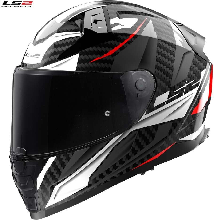 LS2 FF811 Integrale VECTOR II CARBONIO SAVAGE BIANCO ROSSO GRIGIO