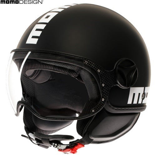 Casco Momo Design jet FGTR CLASSIC E2206 Black-White