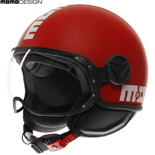 Casco Momo Design jet FGTR CLASSIC Candy E2206 Rosso Opaco-Bianco