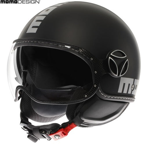 Casco Momo Design jet FGTR EVO Mono E2206 Nero Opaco-Silver