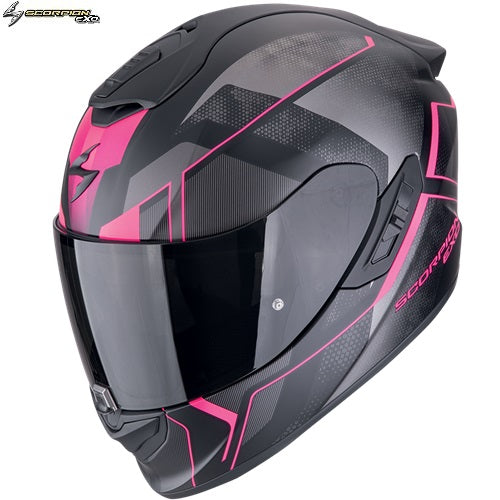 Casco Moto Integrale In Fibra Scorpion EXO-1400 EVO II AIR INTENSIO Nero opaco Rosa (In Esaurimento)