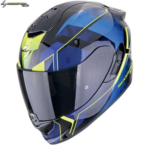 Casco Moto Integrale In Fibra Scorpion EXO-1400 EVO II AIR INTENSIO Nero Blu (In Esaurimento)