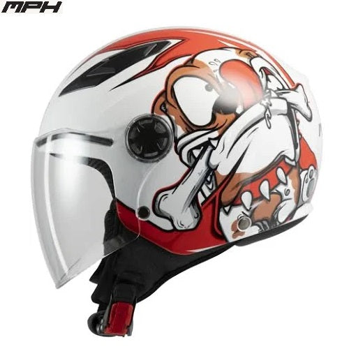 Casco Demi-Jet Bambino JUNIOR MPH 22.06 PLAY WHITE BULDOG