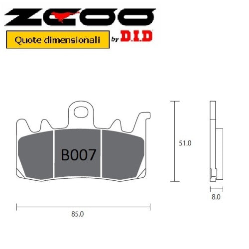 COPPIA PASTIGLIE RACING B007 EX MV AGUSTA: 800 Rivale 13> (FD.0498)