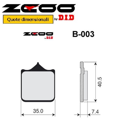 PASTIGLIE RACING ZCOO B003 EX APRILIA, DUCATI, TRIUMPH (FD.0305) APPLICAZIONE VIETATA PER BMW S1000 RR